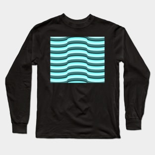 Op Art Light Blue 7632 Long Sleeve T-Shirt